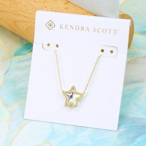 Kendra Scott Jae Star Dichroic Glass Necklace Gold Plated